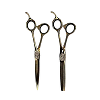 Набір перукарських ножиць Proline золотисті, 6.0" (JWC60RG-6.0+JWCW32RG-6.0)