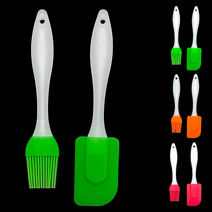 Набір силіконовий з 2-х ( пензлик L17,5см + лопатка L19см ), фото 1