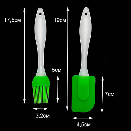 Набір силіконовий з 2-х ( пензлик L17,5см + лопатка L19см ), фото 2