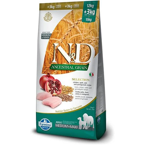 Farmina (Фармина) N&D Low Grain Dog Chicken & Pomegranate Adult Medium & Maxi - 15 кг