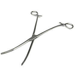 Корнцінг для ватних тампонів Bozemann вигнутий із зубцями.Довжина 260 мм, довжина робочої частини 90 мм.