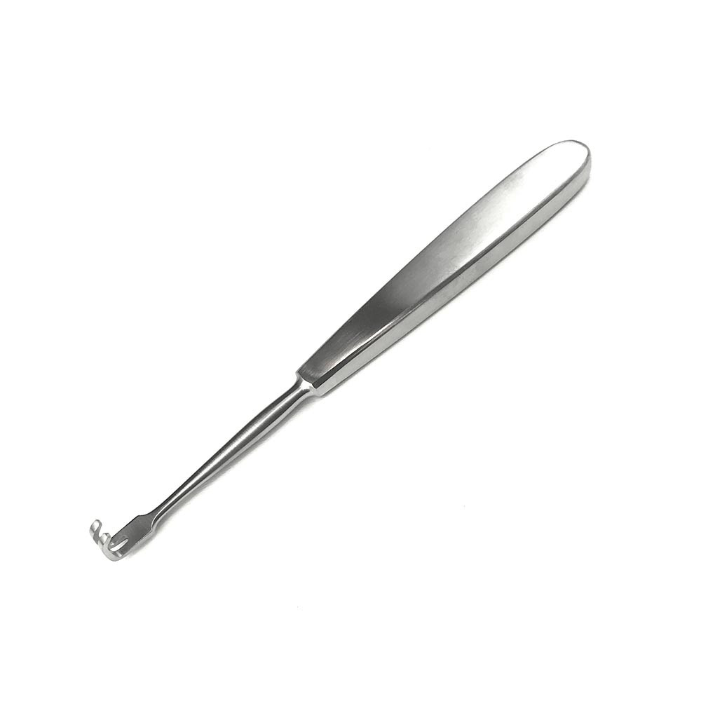 Гачок 2 зубці по Klapp тупий, для сухожилля. Довжина 17,5 см, р. 12х6 мм, фото 1