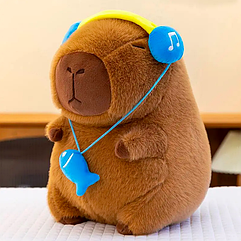 М'яка іграшка креативна "Капібара в навушниках" 30см