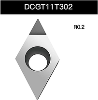 DCGT11T308 PCD (колір мет., пластик, вуглеволокно) Пластина токарна т/с, фото 4