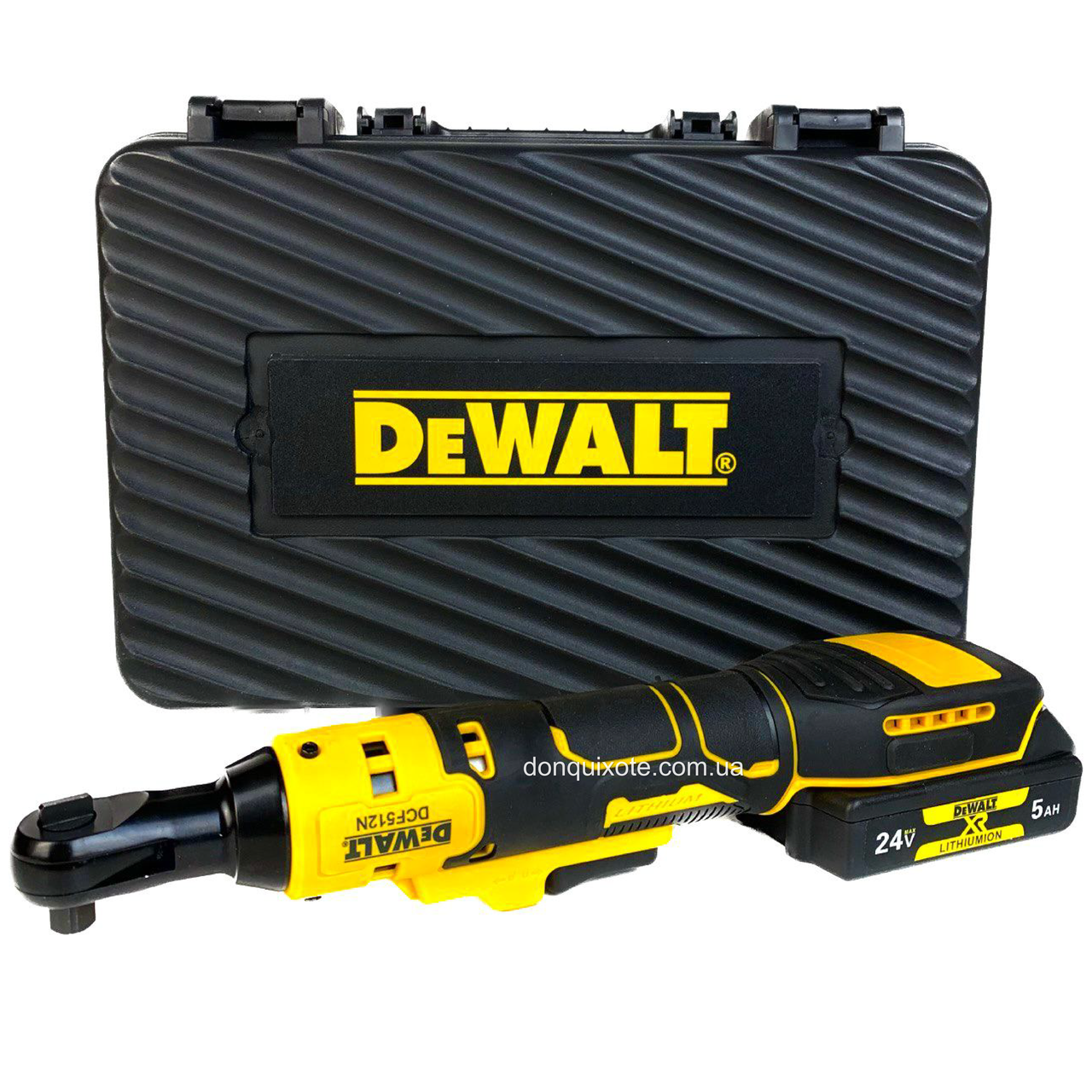 Акумуляторний кутовий гайковерт безщітковий ударний Dewalt DCF512N (24V, 5AH), фото 1