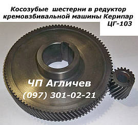 Шестірні косозубі в редуктор на кремозбивачку Керіпар ЦГ-103, на угорку