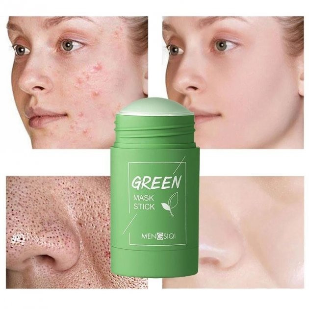 Маска стик для обличчя від чорних крапок та акне Green Mask Stick Зеленого кольору
