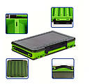 Коробка под воблер двусторонняя XL (27см\19см\5см) MmFishing Зелена, фото 2