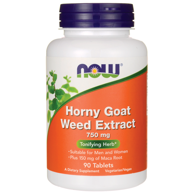 Екстракт горланки (трава похітливого секлювача)/ Now Foods, Horny Goat Weed Extract, 750 mg 90 Tablets