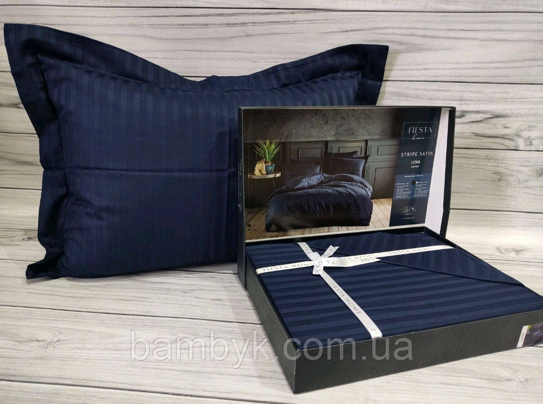 Постільна білизна Fiesta "Luna" сатин жаккард stripe преміум євро-розміру бавовняна Туреччина, фото 1