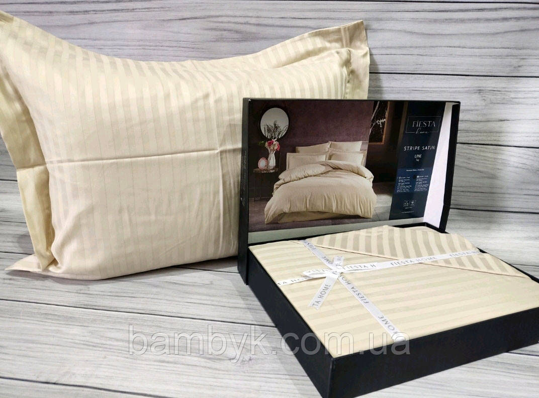 Постільна білизна Fiesta "Line" сатин жаккард stripe преміум євро-розміру бавовняна Туреччина