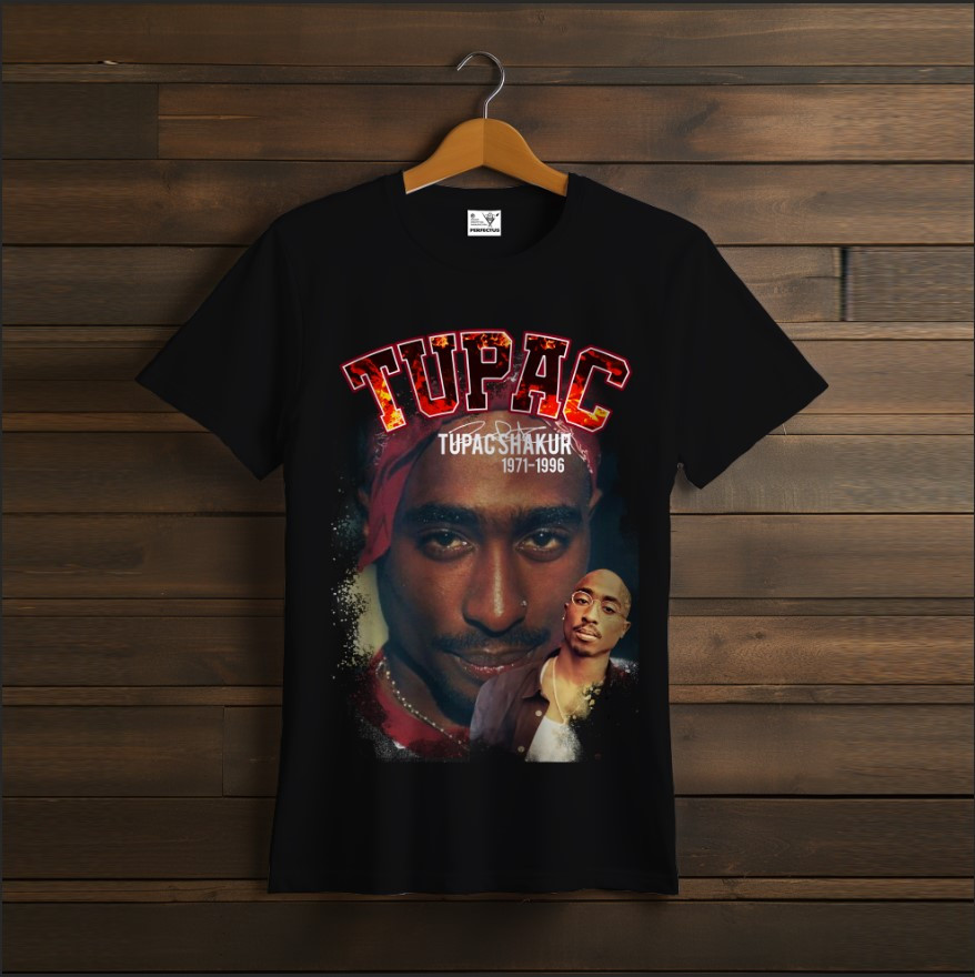 Футболка унісекс "2PAC TUPAC Тупак Репер Чорна 03"