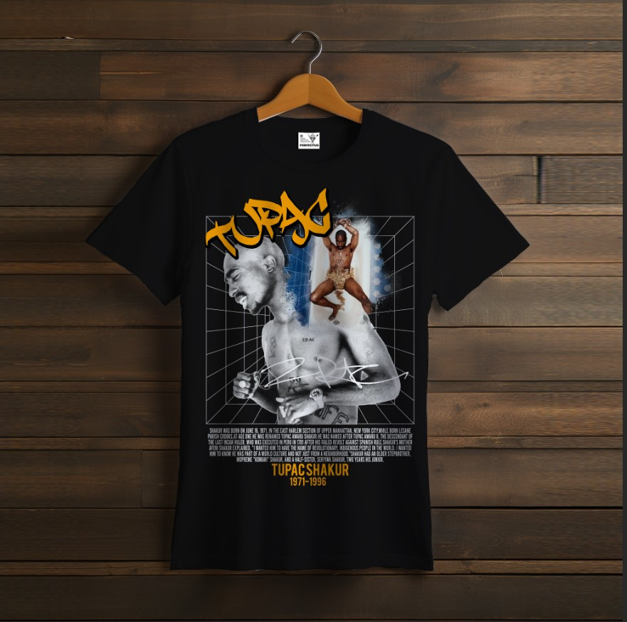 Футболка унісекс "2PAC TUPAC Тупак Репер Чорна 04"