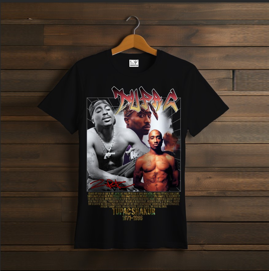 Футболка унісекс "2PAC TUPAC Тупак Репер Чорна 05"