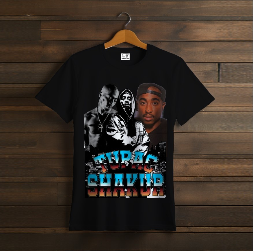 Футболка унісекс "2PAC TUPAC Тупак Репер Чорна 2"