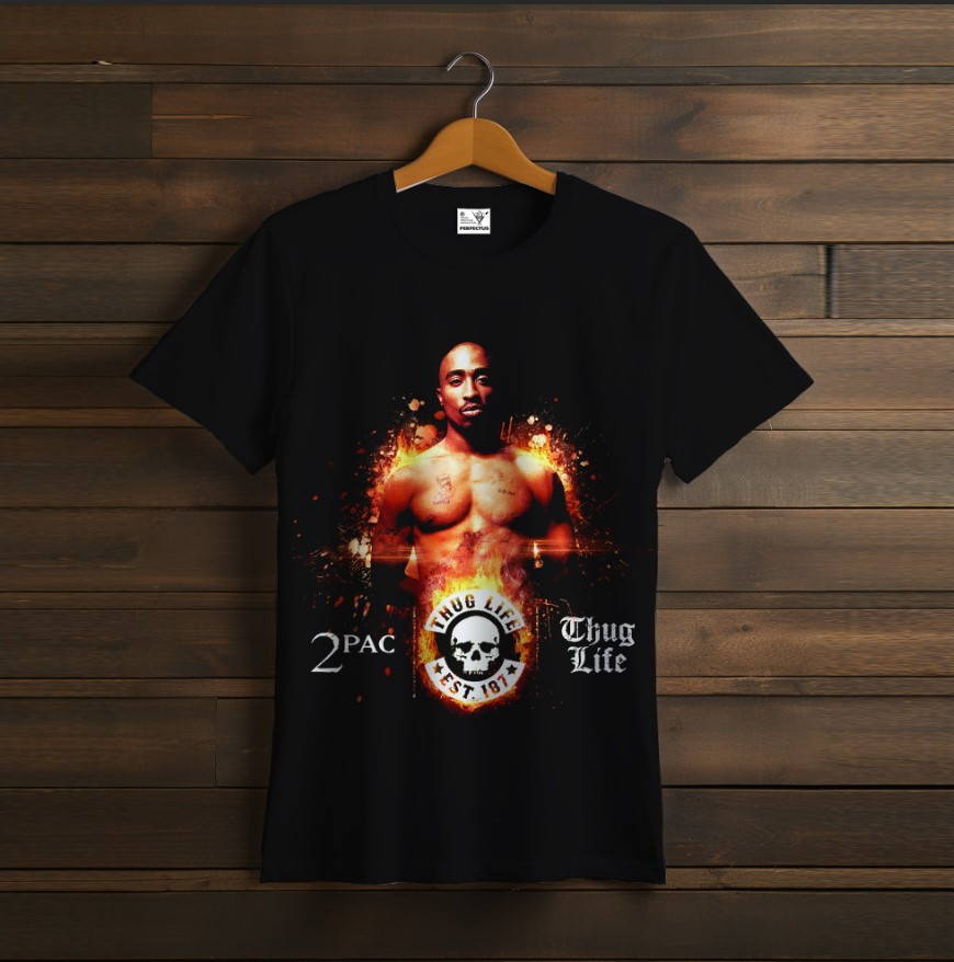 Футболка унісекс "2PAC TUPAC Тупак Репер Чорна 6"