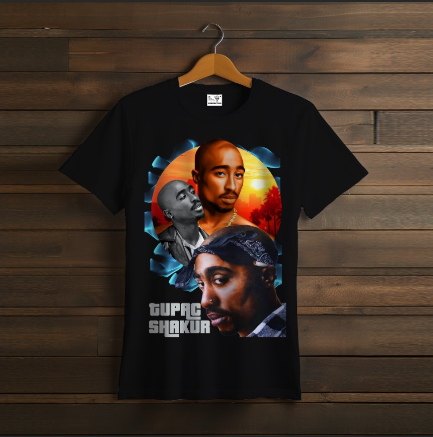 Футболка унісекс "2PAC TUPAC Тупак Репер Чорна 7"