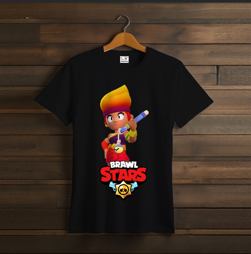 Футболка унісекс "Бравл Старс Amber Амбер Brawl Stars Відеогра Чорна"