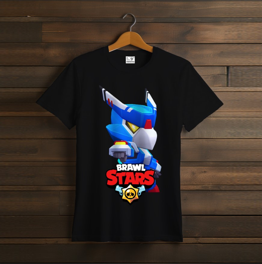 Футболка унісекс "Бравл Старс Gold Mecha Crow Кров Ворон Brawl Stars Відеогра Чорна 1"