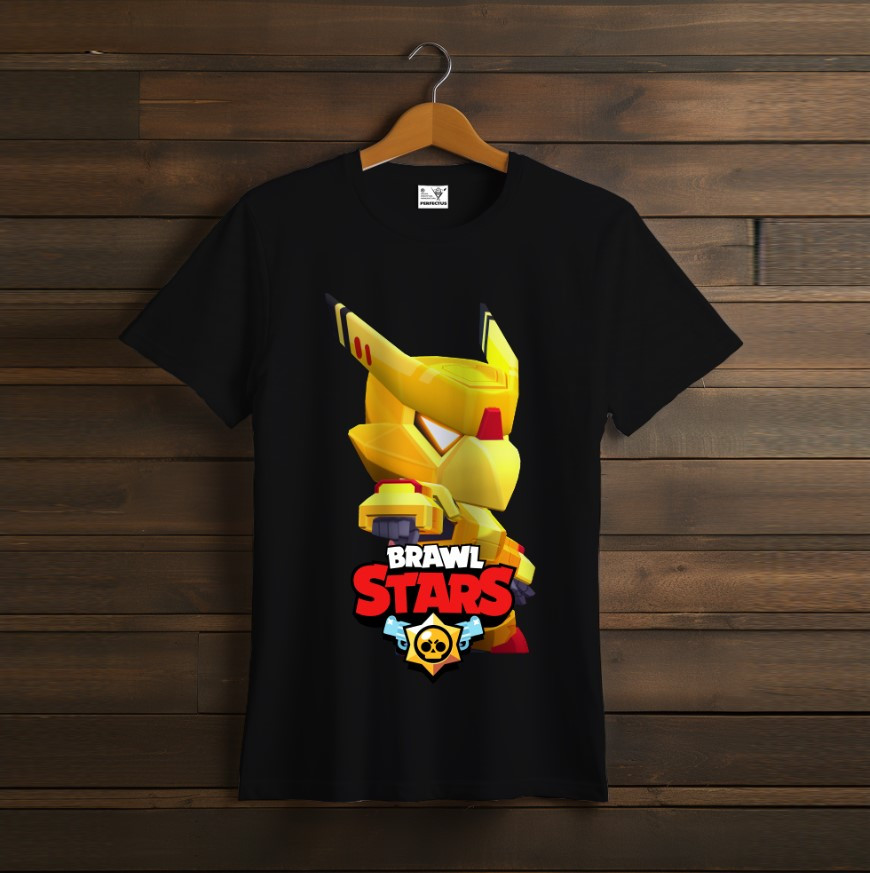 Футболка унісекс "Бравл Старс Gold Mecha Crow Кров Ворон Brawl Stars Відеогра Чорна"