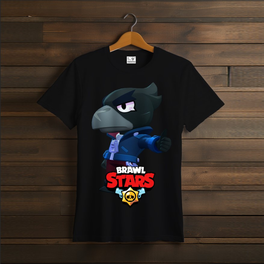 Футболка унісекс "Бравл Старс Gold Mecha Crow Кров Ворон Brawl Stars Відеогра Чорна 1"
