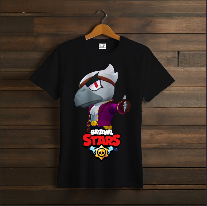 Футболка унісекс "Бравл Старс Gold Mecha Crow Кров Ворон Brawl Stars Відеогра Чорна 2"