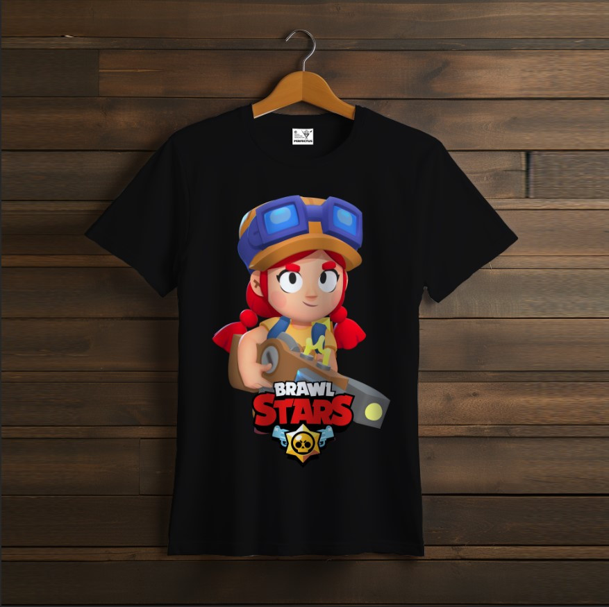 Футболка унісекс "Бравл Старс Джессі Jessie Brawl Stars Відеогра Чорна"