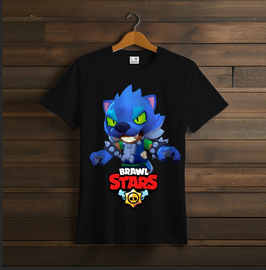 Футболка унісекс "Бравл Старс Леон Вервольф Werewolf Leon Brawl Stars Відеогра Чорна"
