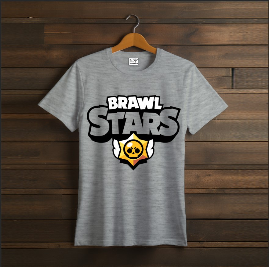 Футболка унісекс "Бравл Старс Логотип Brawl Stars Відеогра Сірий Меланж"