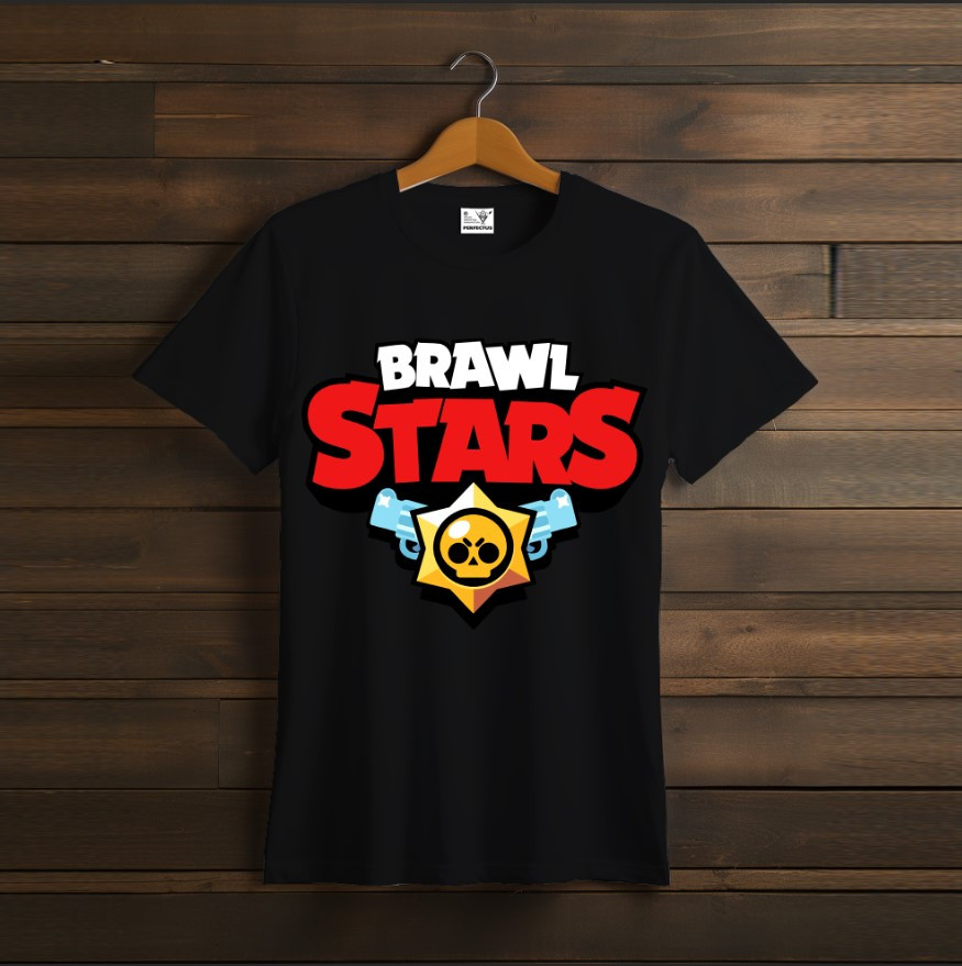 Футболка унісекс "Бравл Старс Логотип Brawl Stars Відеогра Чорна"