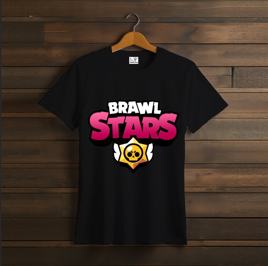 Футболка унісекс "Бравл Старс Логотип Brawl Stars Відеогра Чорна 3"