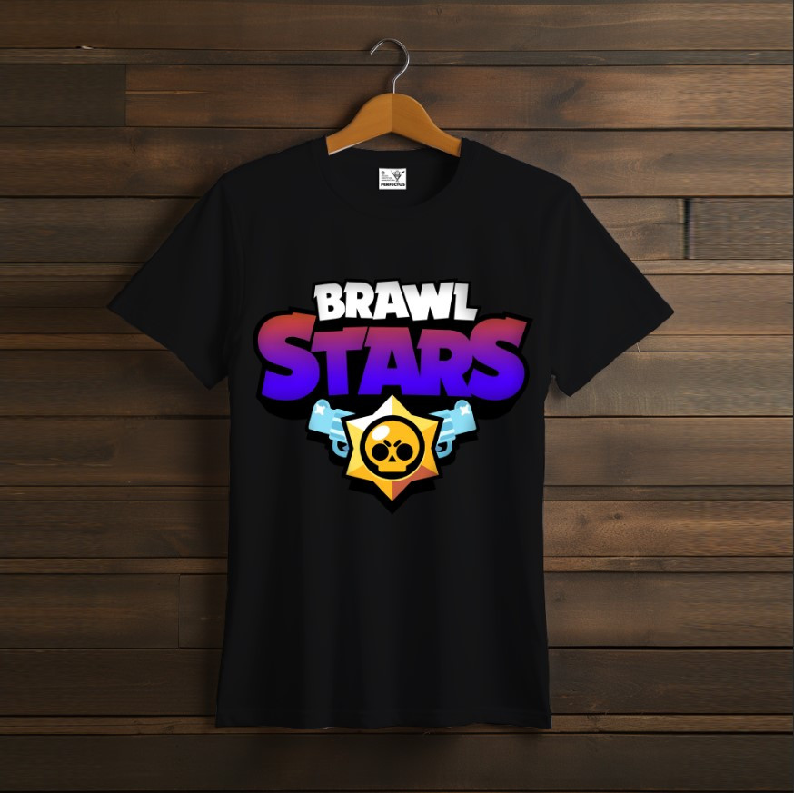 Футболка унісекс "Бравл Старс Логотип Brawl Stars Відеогра Чорна 4"