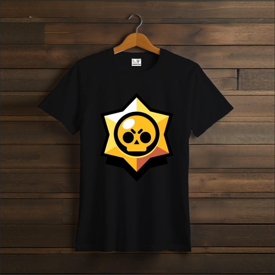Футболка унісекс "Бравл Старс Логотип Brawl Stars Відеогра Чорна Зірка"