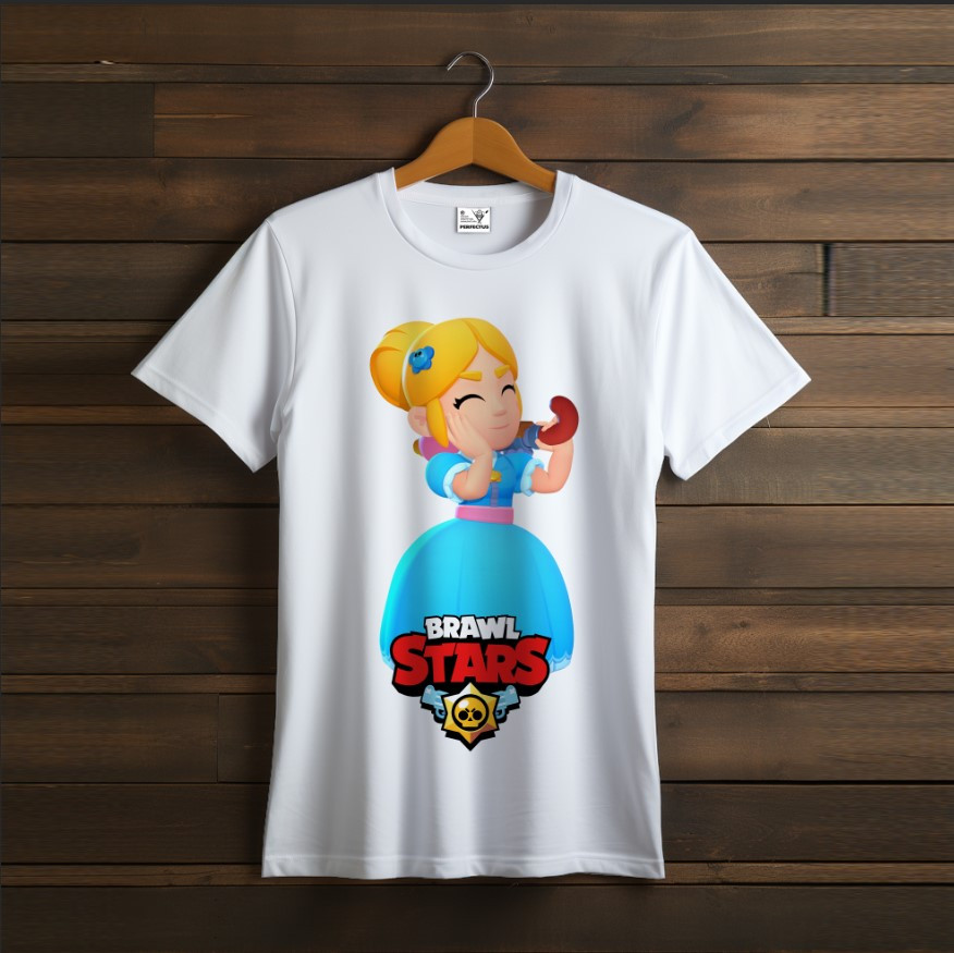 Футболка унісекс "Бравл Старс Пайпер Piper Brawl Stars Відеогра Біла"