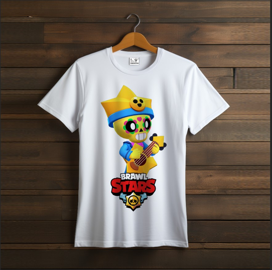 Футболка унісекс "Бравл Старс Поко Poco Brawl Stars Відеогра Біла"
