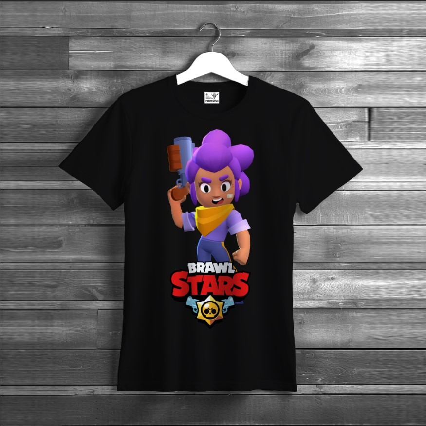 Футболка унісекс "Бравл Старс Шеллі Shelly Brawl Stars Відеогра Чорна"