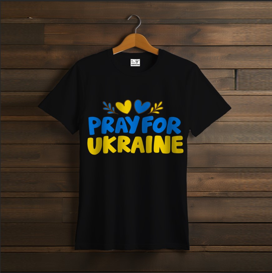 Футболка унісекс з принтом "Чорного кольору прапор Україна жовто блакитний країна сердечка пишаюсь"