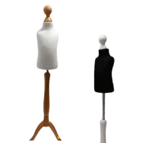 Манекен кравецький  дитячий 3-12 місяців  чорний  білий пінопластовий на дерев'яній ніжці ,для шиття