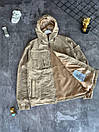Куртка чоловіча демісезонна бежева жатка з капюшоном Stone Island, фото 5
