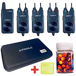 Набір сигналізаторів клювання Feima FA 35-4 з пейджером, з кейсом і штормовими обмежувачами + подарунок бойли!