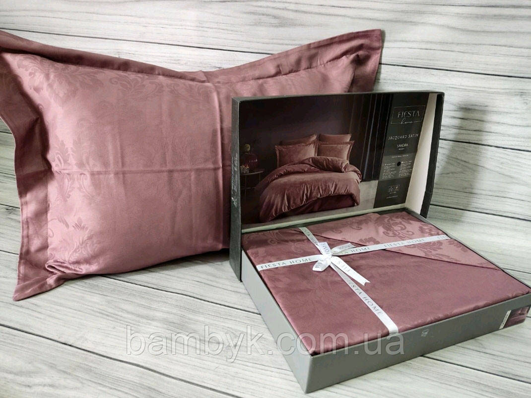 Постільна білизна Fiesta "Sandra" сатин жаккард преміум євро-розміру бавовняна Туреччина