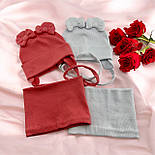 Оптом шапки 44, 46, 48, 50, 52 розмір трикотажна з хомутом головні убори гурт (ОШ36441), фото 3