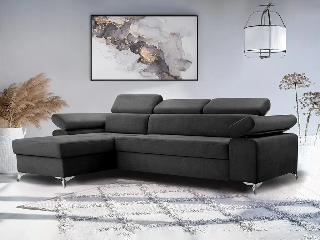 М'який розкладний кутовий диван Bardi (графіт), фото 1