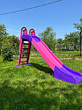 Дитячі гірки для спуску doloni, Гірки для дітей 243 см, Дитяча гірка для вулиці із пластику, Гірка спуск, фото 5