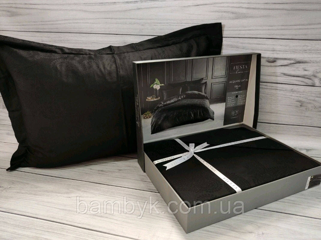 Постільна білизна Fiesta "Stella" сатин жаккард преміум євро-розміру бавовняна Туреччина, фото 1