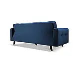 М'який розкладний прямий диван Lizbona (синій темний), фото 3