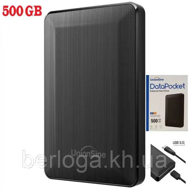 Зовнішній жорсткий диск UnionSine 500Gb HD2513 Data Pocket Black