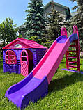Гірка будиночок, Будиночок дитячий ігровий пластиковий пластик 129х129х120 см, Дитячі гірки для дому 243 см Doloni, фото 6
