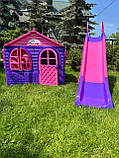 Гірка будиночок, Будиночок дитячий ігровий пластиковий пластик 129х129х120 см, Дитячі гірки для дому 243 см Doloni, фото 9