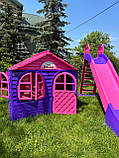 Гірка будиночок, Будиночок дитячий ігровий пластиковий пластик 129х129х120 см, Дитячі гірки для дому 243 см Doloni, фото 8